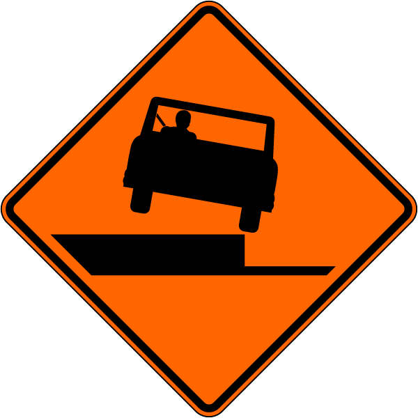Right Shoulder Drop Off Sign