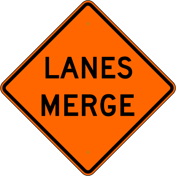 Lanes Merge Sign 