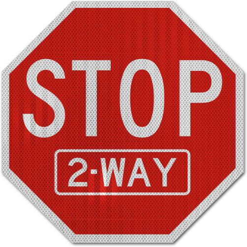 Stop 2 Way Sign