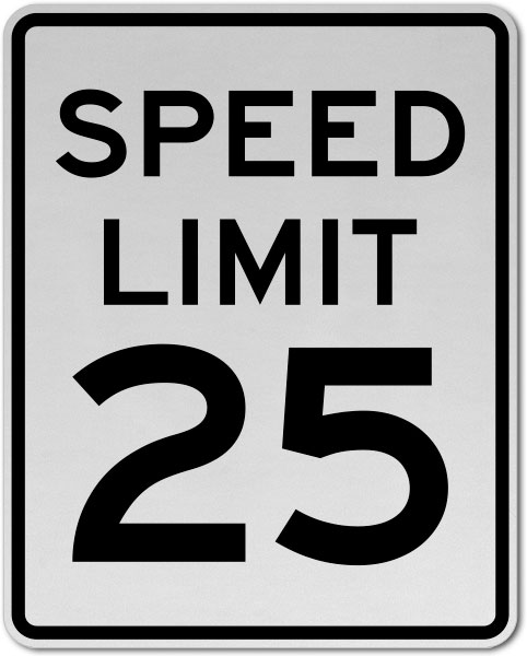 Speed Limit 25 MPH Sign