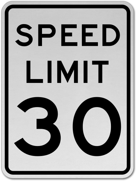 Speed Limit 30 MPH Sign