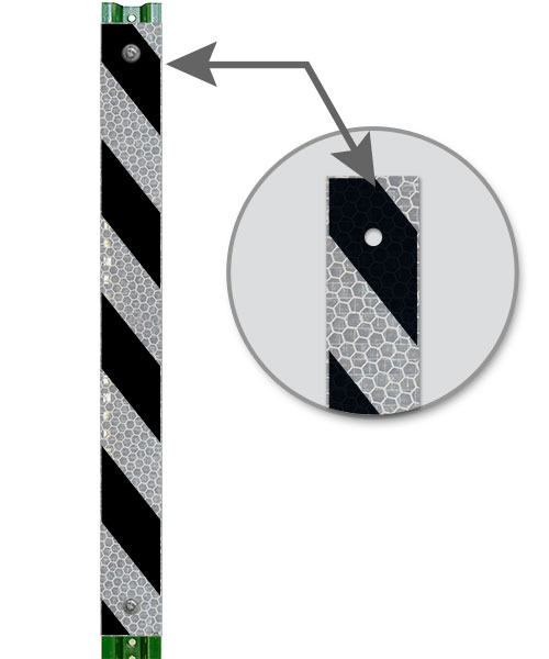 Black / White Striped Reflective Post Panel