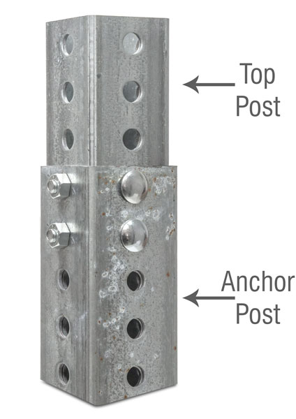 2" × 3ft Galvanized Square Anchor Post