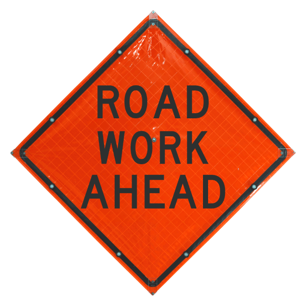 Road Work Ahead LED Roll-Up Sign