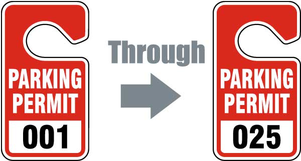 Red Parking Permit Tags