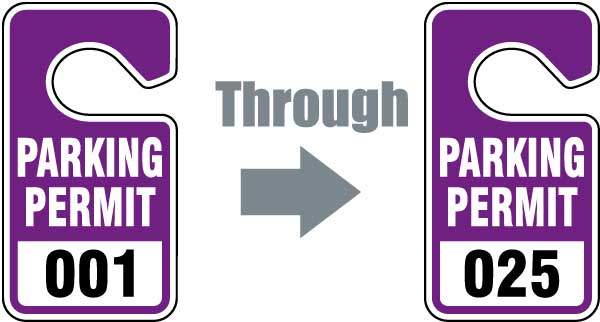Purple Parking Permit Tags