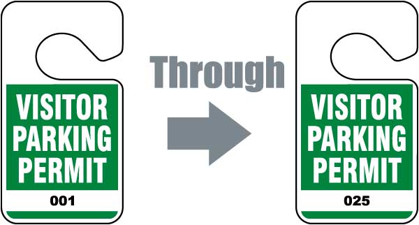 Green Visitor Parking Permit Tag