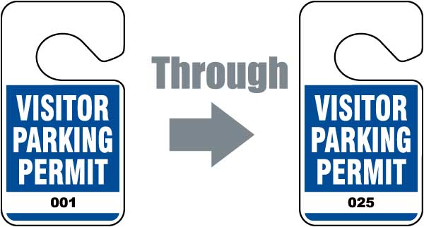 Blue Visitor Parking Permit Tag
