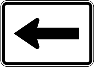 Left Turn Arrow (Auxiliary) Sign