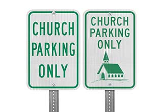 Church Parking Signs