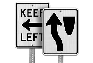 Keep Left Signs