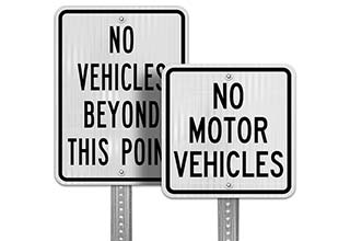 No Motorized Vehicles Signs