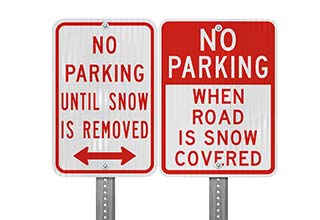 No Parking Snow Signs