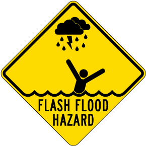 Flash Flood Hazard Sign