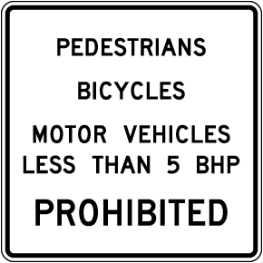 5 BHP Prohibited Sign
