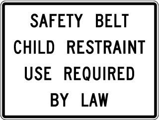 Child Restraint Law Sign