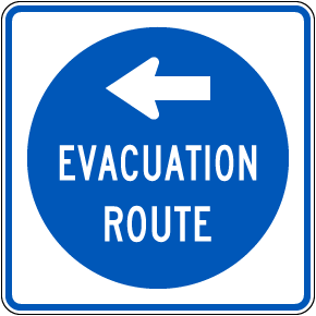 Left Arrow Evacuation Route Sign