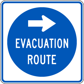 Right Arrow Evacuation Route Sign