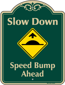 Speed Bump Ahead Sign with Arrow