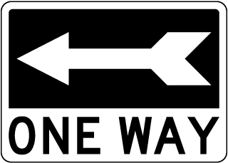Directional Left One Way Sign