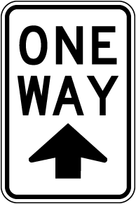 One Way Directional Sign