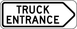 Right Directional Truck Entrance Sign