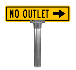 No Outlet With Right Sign
