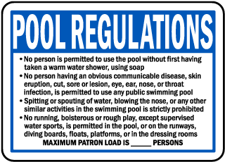 Nebraska Pool Regulations Sign