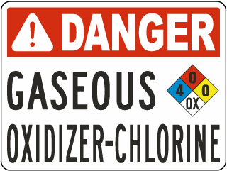 California Danger Gaseous Oxidizer-Chlorine Sign