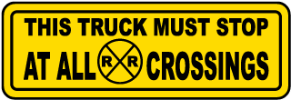 Must Stop At All Crossings Label