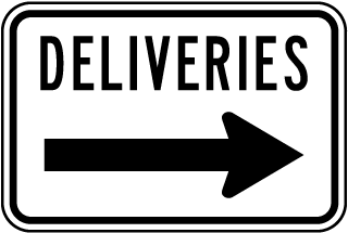Deliveries (Right Arrow) Sign