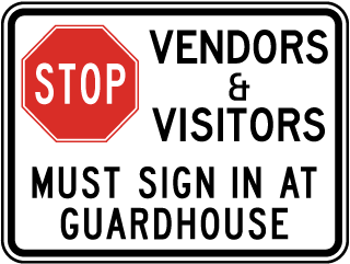Vendors & Visitors Sign