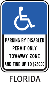 Florida Accessible Parking Sign