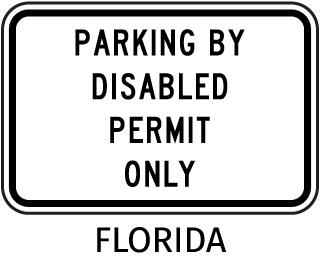 Florida Accessible Parking Sign