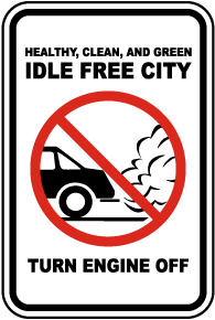 Idle Free City Turn Off Engine Sign