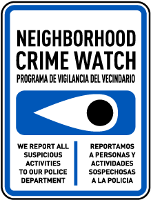 Bilingual We Report All Suspicious Activities Sign