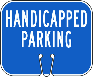 Handicapped Parking Cone Sign