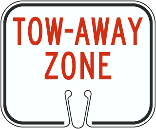 Tow-Away Zone Cone Sign