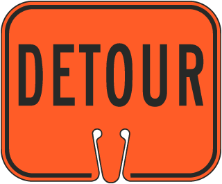 Detour Cone Sign
