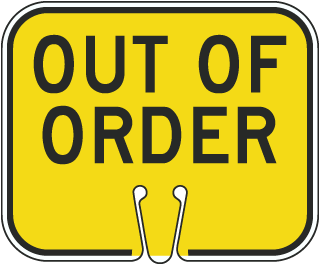 Out Of Order Cone Sign