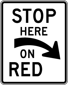 Stop Here On Red Sign