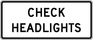 Check Headlights Sign