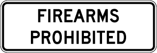 Texas Firearms Prohibited Supplemental Sign