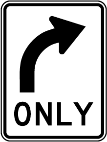 Right Turn Only Sign