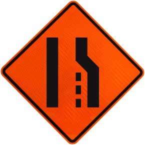 Right Lane Ending Symbol Sign