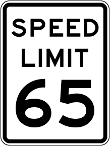 Speed Limit 65 MPH Sign
