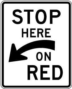 Stop Here On Red Sign