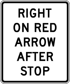 Right On Red Arrow After Stop Sign