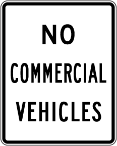 No Commercial Vehicles Sign
