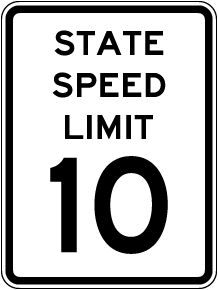 State Speed Limit 10 Sign